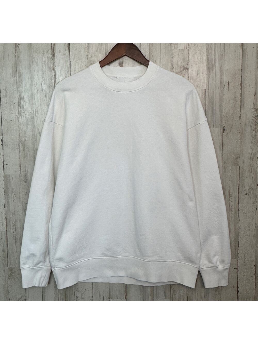 COS Cotton Linen Sweatshirt Size Large White EUC Minimalist Quiet Luxury Preppy